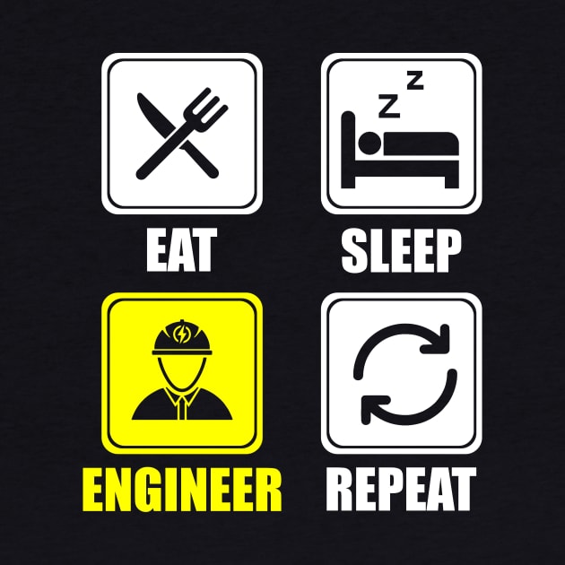 Cute Eat Sleep Engineer Repeat Engineering Funny by theperfectpresents